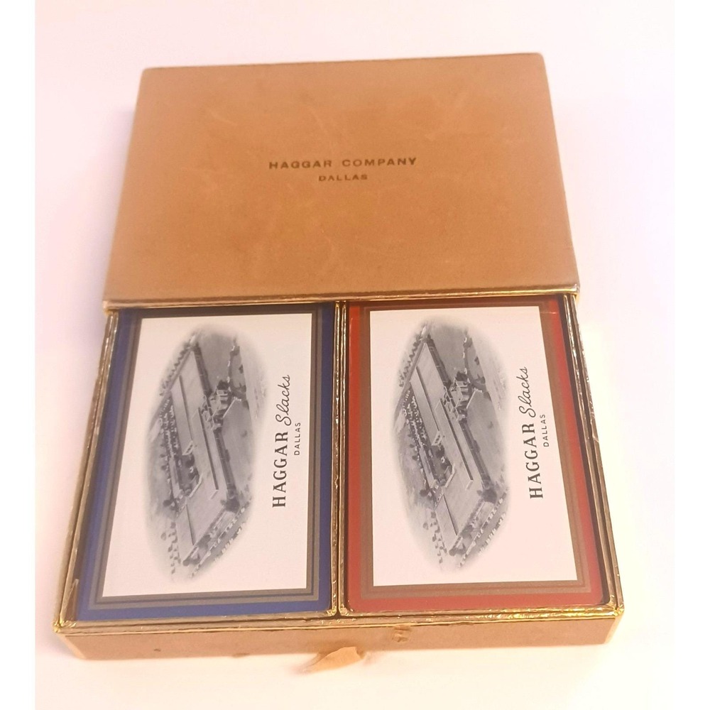 Vintage Congress Playing Cards Double Deck Set Haggar Slacks Dallas TX Sealed